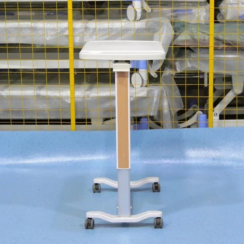 OEM Height Adjustable Hospital Moving Medical Overbed Bedside Trolley Table