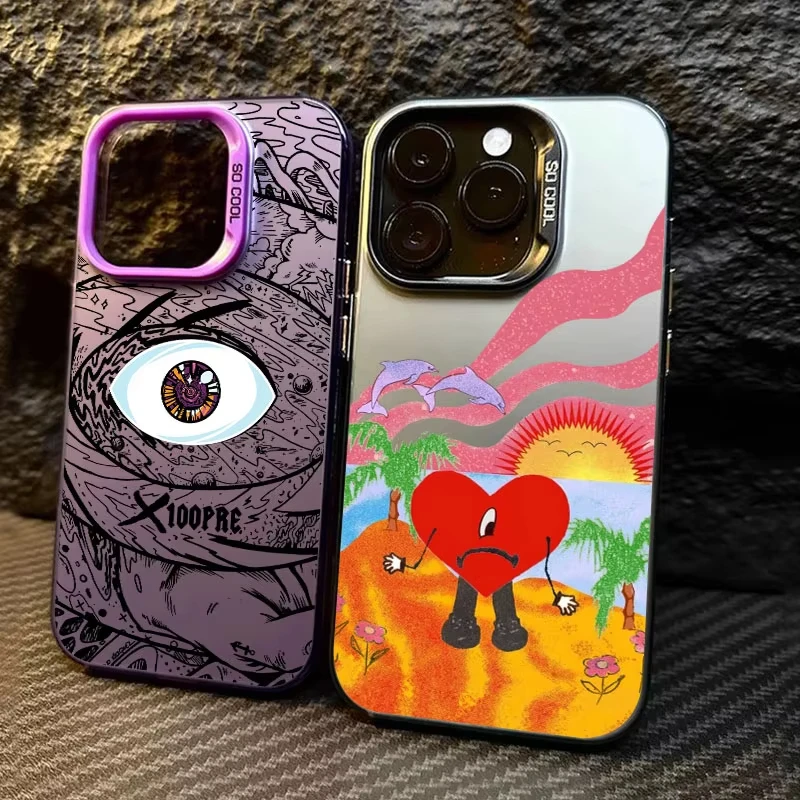 

Чехол для телефона Bad-Bunny Love X100pre Coque для iPhone 17 Pro 16 15 14 13 12 11 Pro Max 16 Plus 16E 17, противоударная задняя крышка