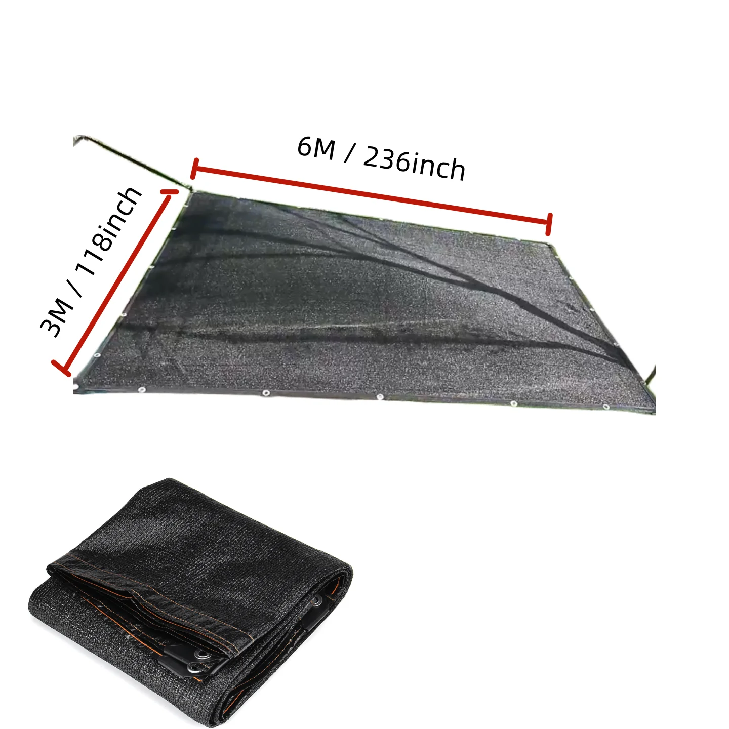 3x6M 4Pin Outdoor Garden Sun Shade Net Camping Plants Greenhouse Terrace Sunshade UV Protection Sunscreen Sun Shade