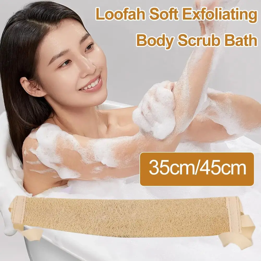 

1pcs Natural Loofah Soft Exfoliating Body Scrub Bath Shower Spa Massage Bath Brush Scrubber Sponge Back Strap Skin Cleaning Tool