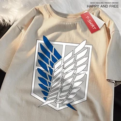 Attack On Titan Wings Of Freedom Shield Womans T-Shirt Cotton Cartoon T-Shirt Anime Breathable Tshirt Outdoor Holiday Tops