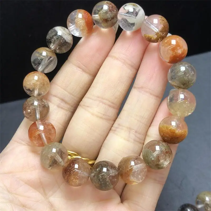 14MM Natural Colored Garden Quartz Bead Bracelet Reiki Healing High Quality Gemstone Fashion Jewelry Gift 1pcs