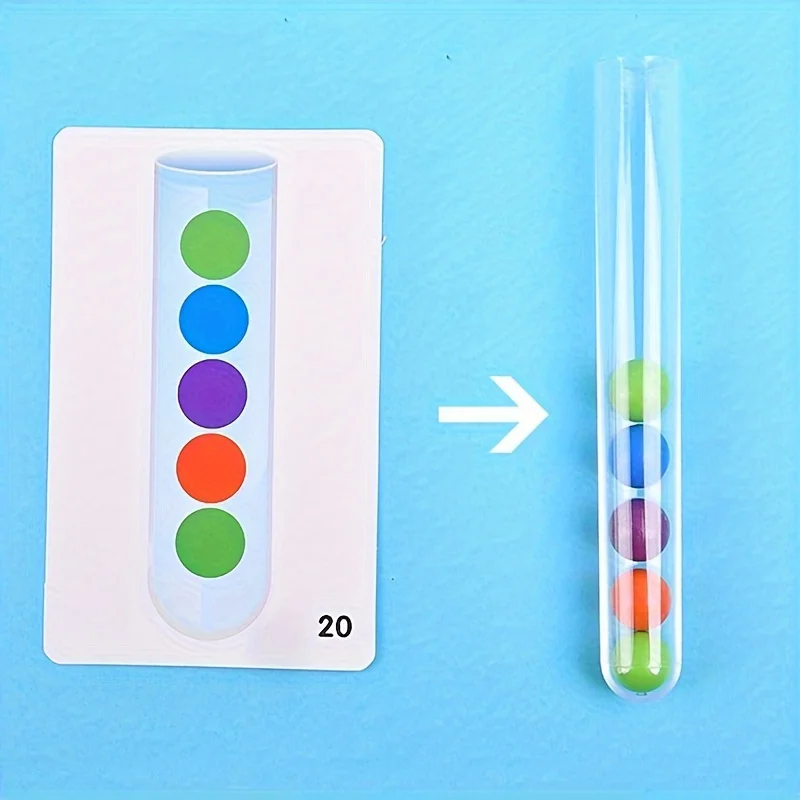 เด็กคลิปลูกปัดหลอดทดสอบของเล่นเด็ก Logic ความเข้มข้น Fine Motor การฝึกอบรมการจับคู่สีเกม Montessori ของเล่นเพื่อการศึกษา