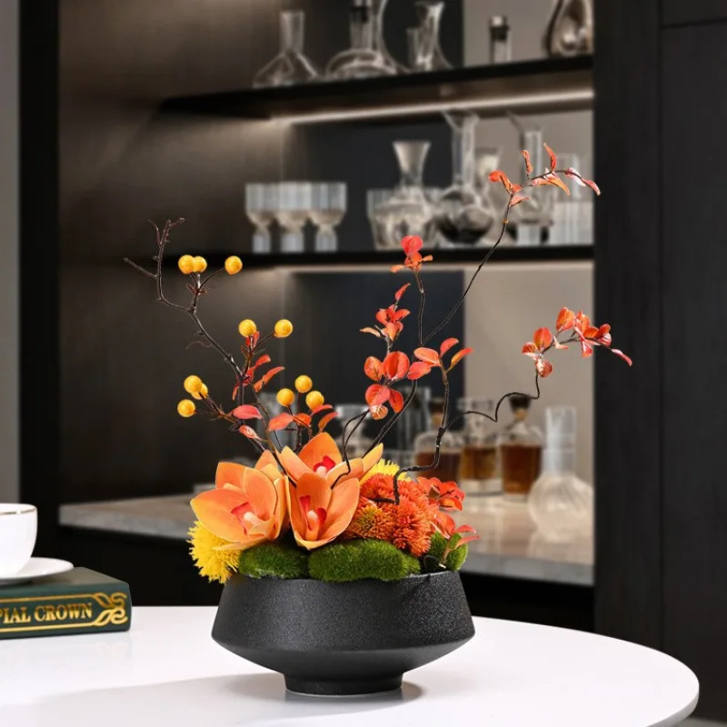 محاكاة زهرة زخرفة الديكور فندق طاولة مستديرة المشهد القرص الدوار الصغير