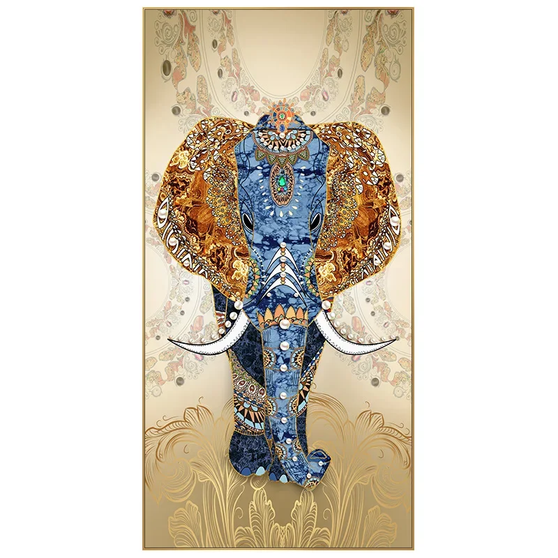 decoration painting, elephant aisle crystal porcelain painting, modern light luxury corridor end hang