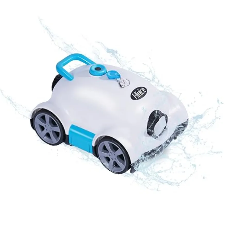 Cordless Robotic Pool Cleaner for In-Ground/Above Ground Pools White 2200 Sq Ft Coverage 150 Min Runtime IPX8 Waterproof
