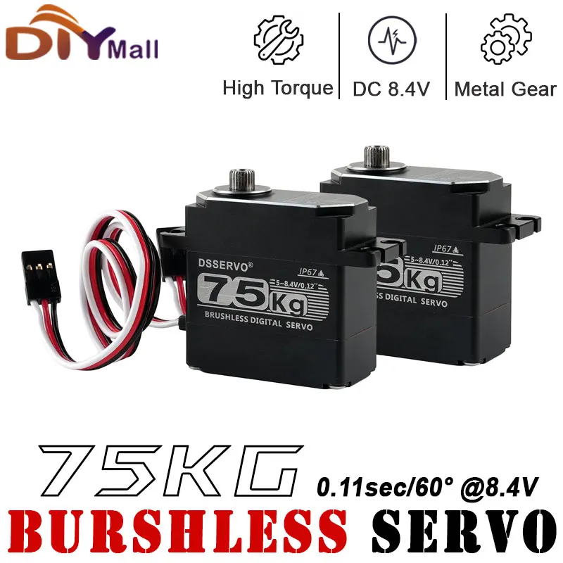 75KG CLS3375 Digital Servo HV Bürstenlosen Motor Voll Metall Getriebe 180/270/360 Grad Für 1/5 RC Auto Roboter mit 25T Metall Servo Arm