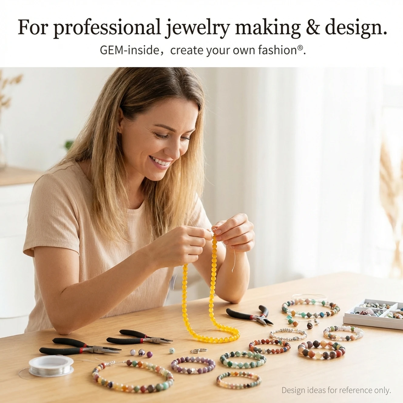 Round Yellow Jades Beads Fashion Jewelry Bead DIY Bead For Women Bracelet  & Necklace Making Strand 15\