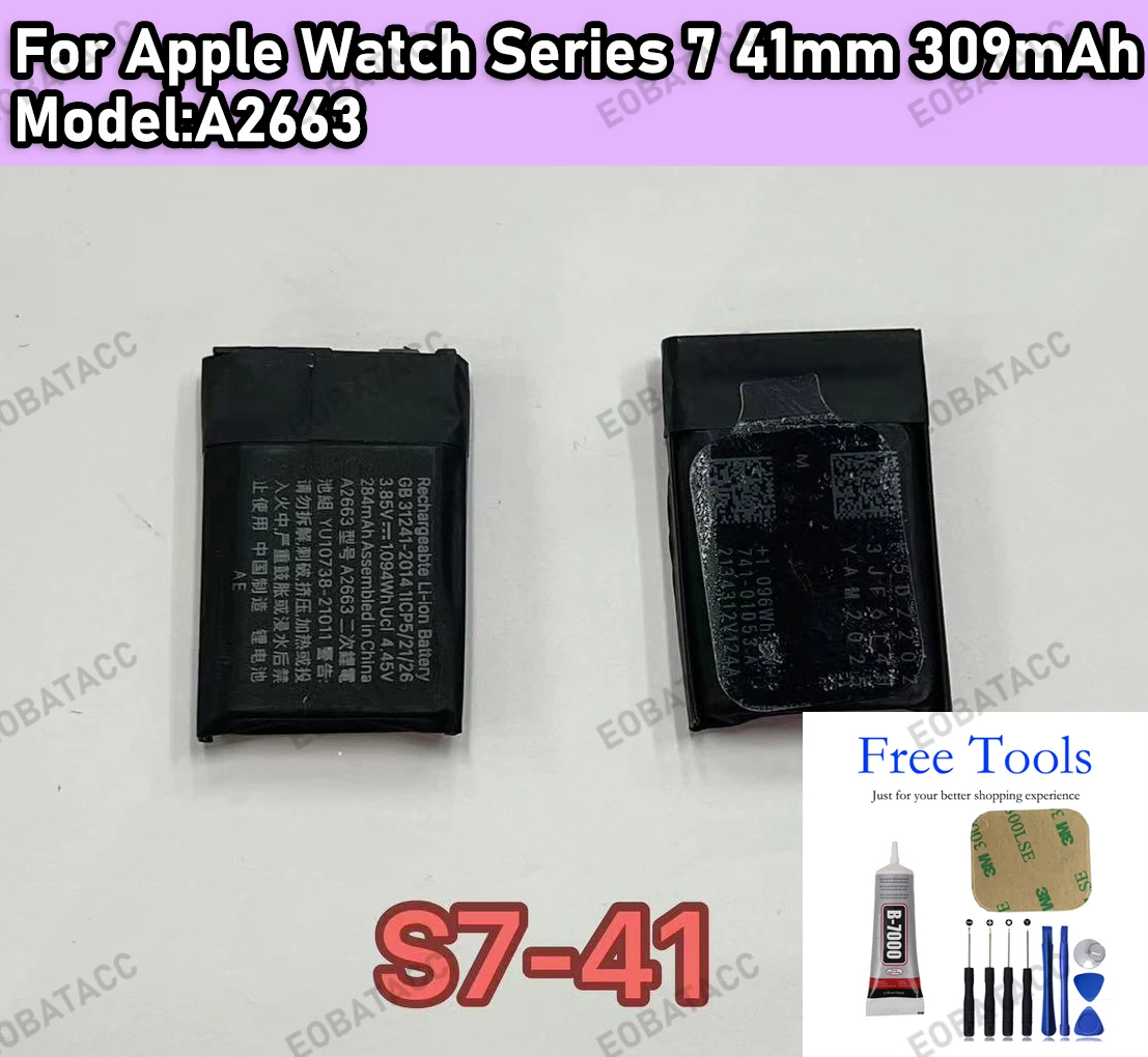

100% New Zero Cycle A2663 Battery For APPLE WATCH 7 41MM iwatch7 41mm Batteries+Free Tools