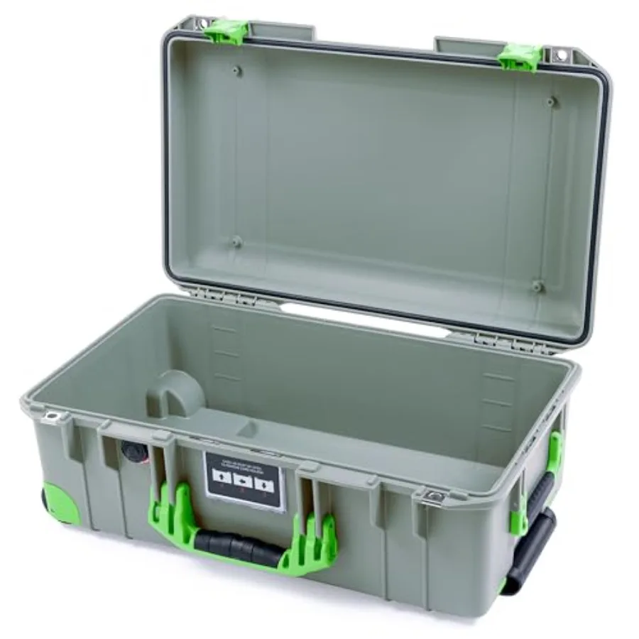 

Pelican Air 1535 Carry-On for travel, lightweight polypropylene, sage green, waterproof with latches and trolley system
