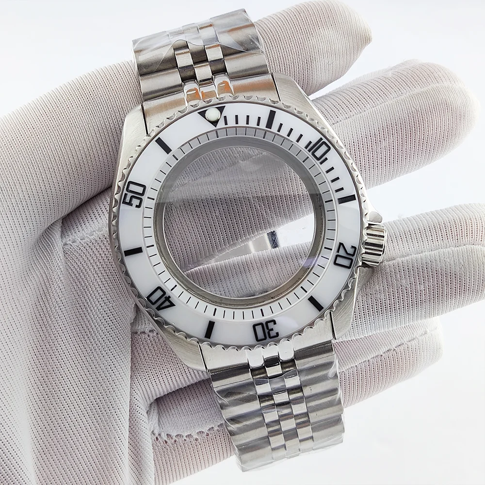 حافظة ساعة 40 مللي متر NH35 حافظة ساعة من زجاج الياقوت حافظة مقاومة للماء SKX007 مناسبة لساعة 28.5 مللي متر حافظة رجالية فاخرة