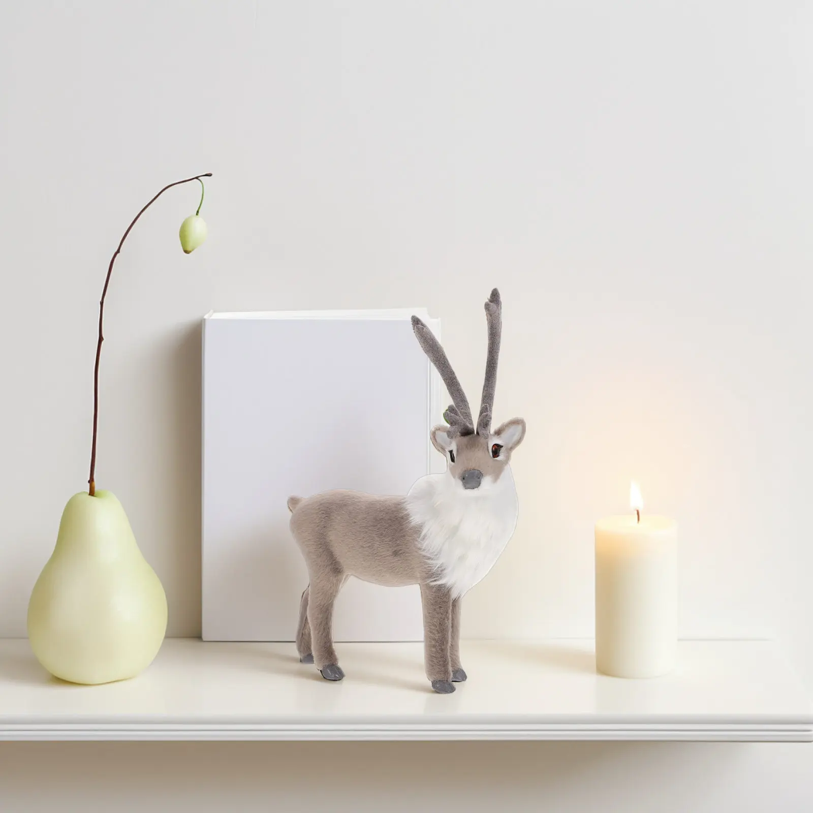 

1 шт. Реалистичная имитация оленя, яркое украшение в виде животного для рождественского декора дома, украшения офисного стола, аксессуар для рождественской вечеринки