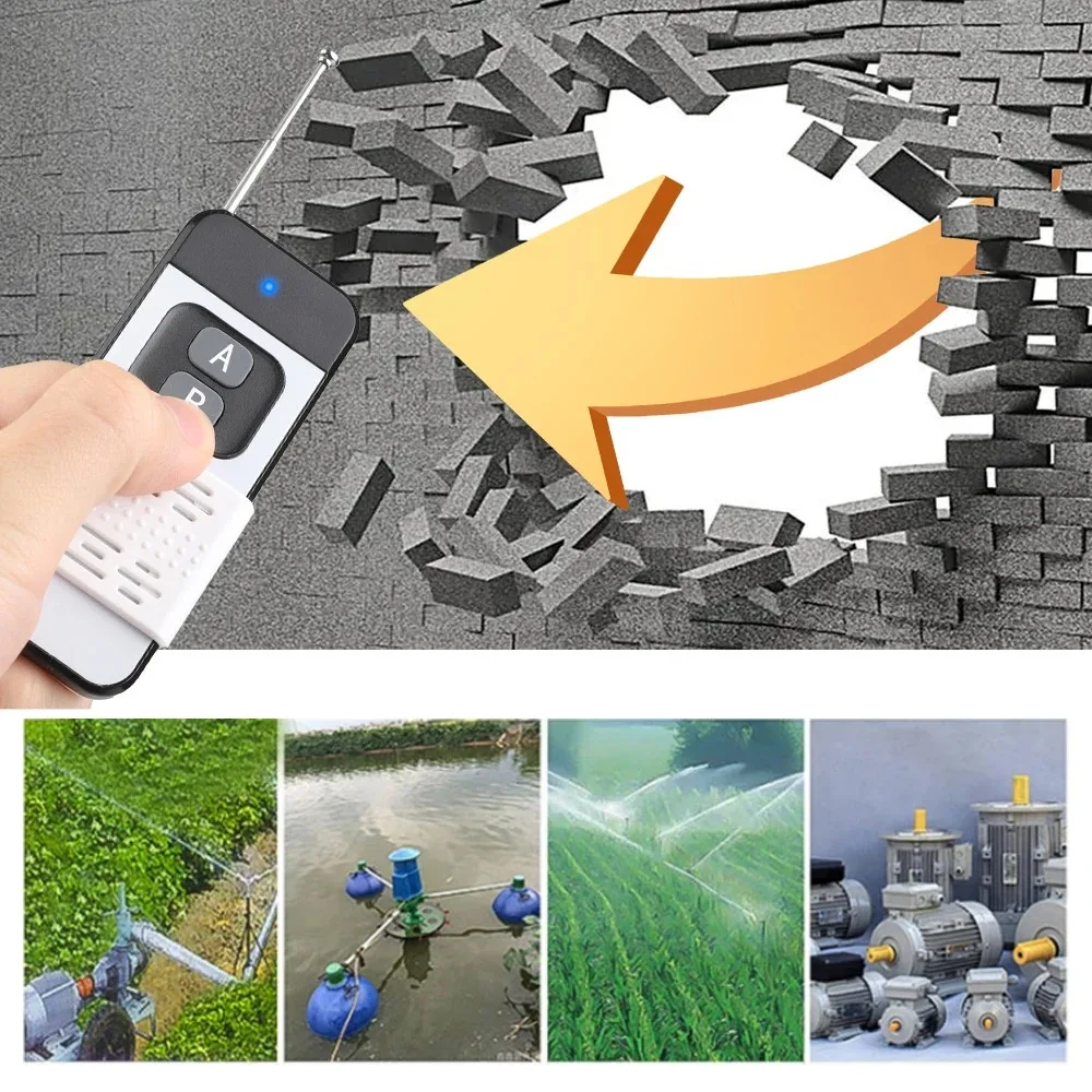 RF 433 MHz Drahtlose Fernbedienung AC 110 V 220 V 30 A 1000 Meter RF-Relaisempfänger und Sender für Lampen-Elektrogeräte-Lüfter