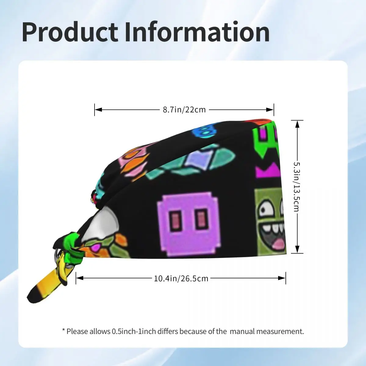 Czapka chirurgiczna Geometry Dash, czapka robocza dla lekarza, regulowana czapka pielęgniarska dla kobiet i mężczyzn, czapka dla dentysty