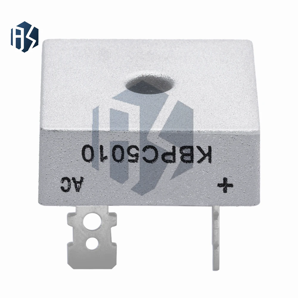 1 unidade ‌ Diodo retificador de ponte KBPC5010 - chip GPP monofásico 50A 1000V para fontes de alimentação industriais e unidades de motor