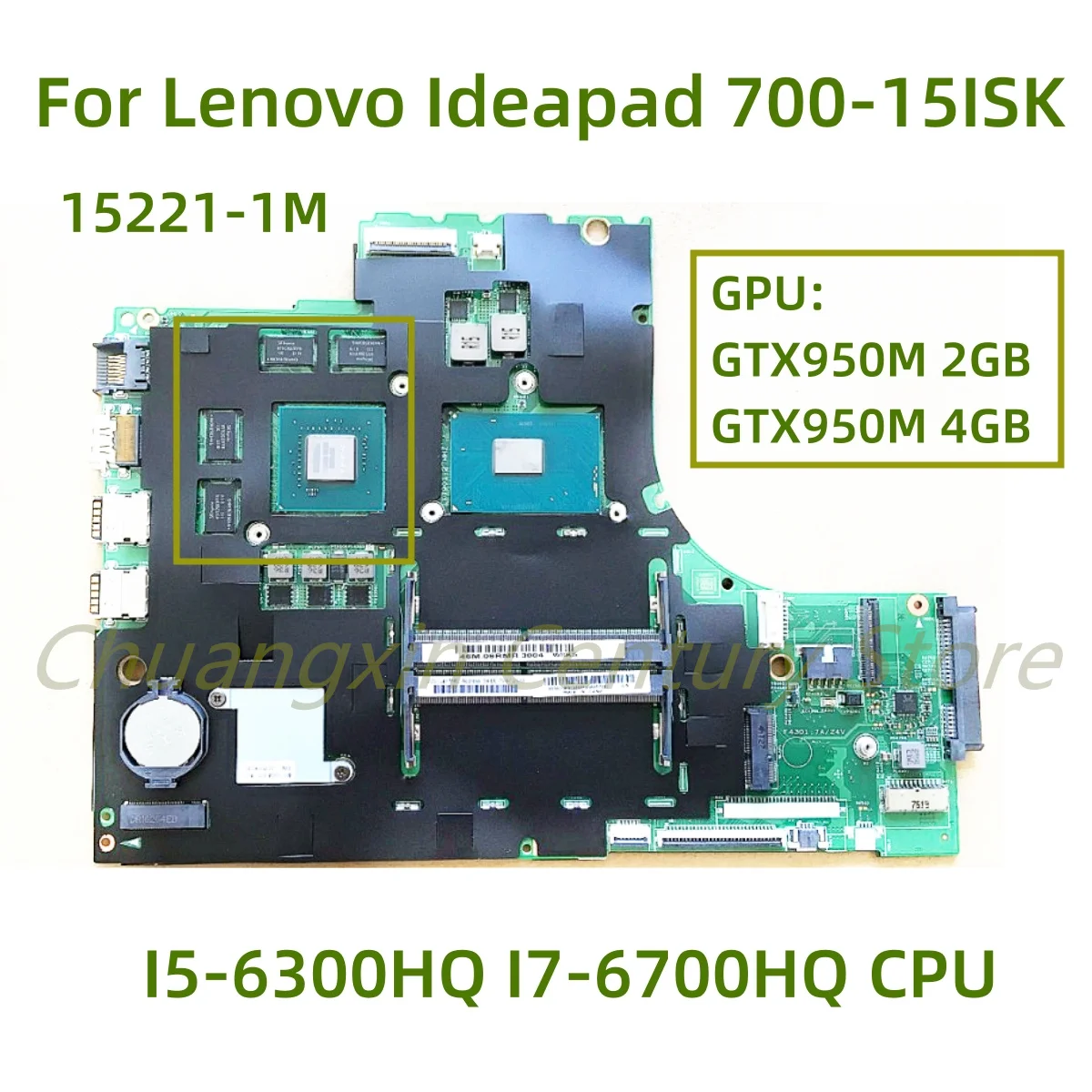 

Suitable for Lenovo Ideapad 700-15ISK laptop motherboard 15221-1M with I5-6300HQ I7-670HQ CPU GTX950M 2GB/4GB GPU 100% Tested