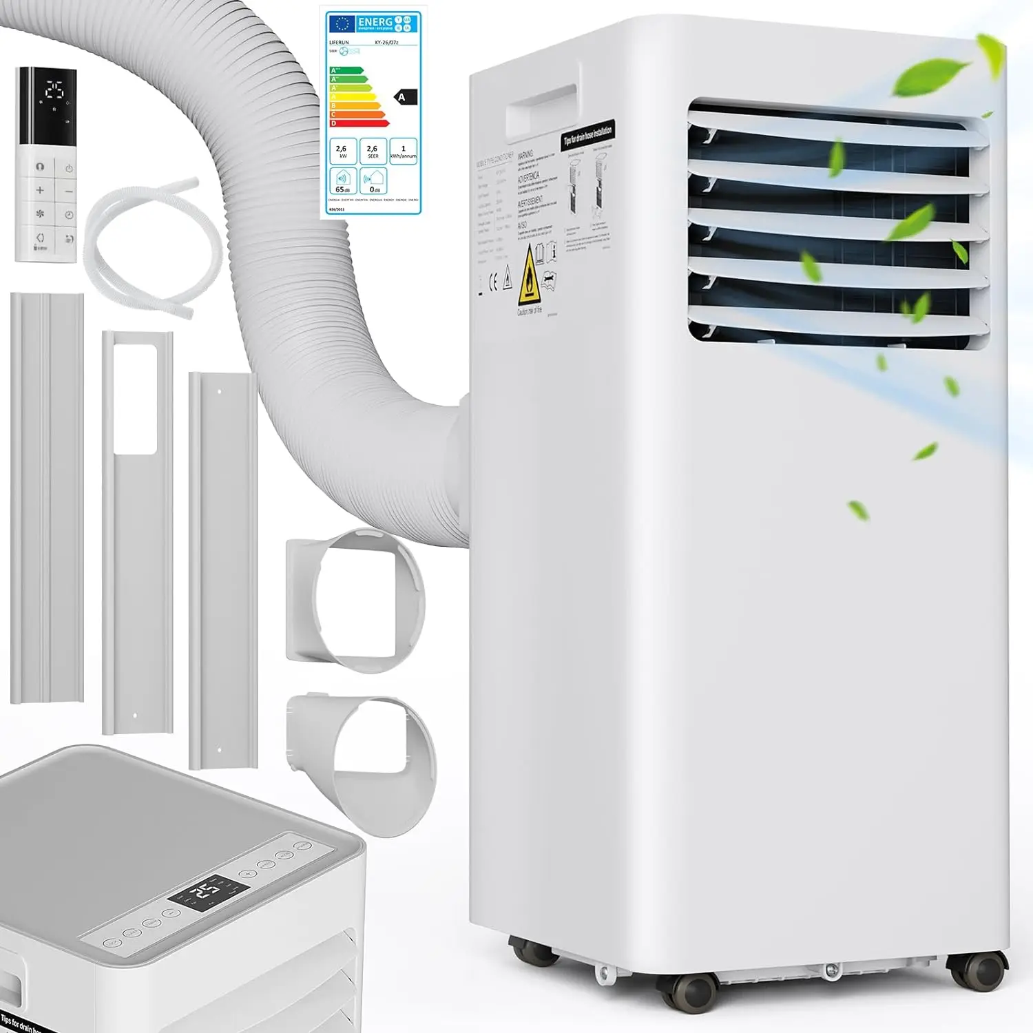 TLGREEN Portable Air Conditioner, 9,000BTU Air Cooler 4 Mode, 3 Speeds, 24H Timer Function, Remote Control, Air Cooling Fan