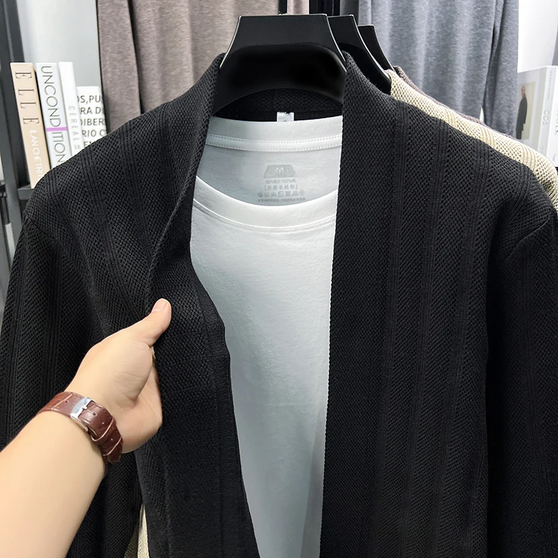 Men's New Autumn Winter Long Sleeves Knitting Cardigan Keep Warm Jacquard Exquisite Sweater Leisure Fashion Men's Clothing Tops