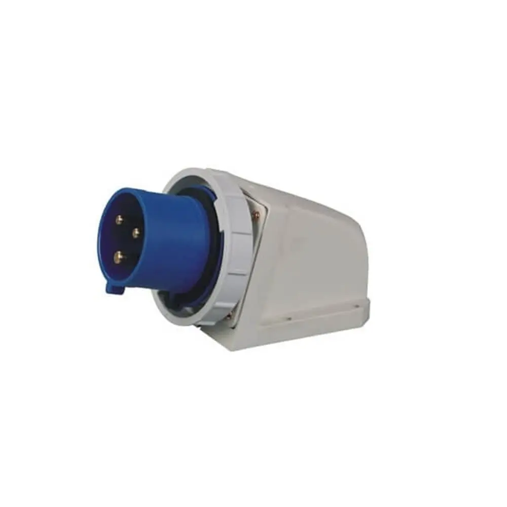 60309 16A 3 Pin 220V-250V 50/60Hz 3P 6h 2P+E Waterproof IP67 CEE/IEC IEC60309 Industrial Plug Blue (Male Surface Mounted Plug)