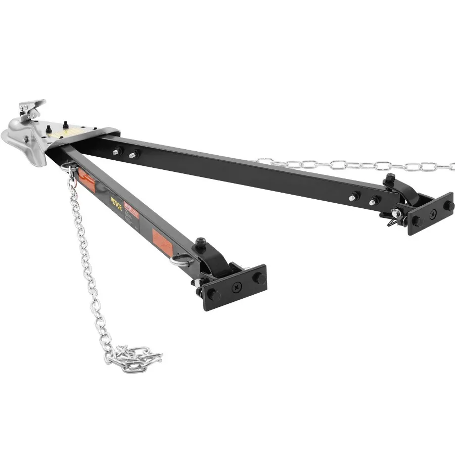 Tow Bar 5500 lbs Towing Capacity with Chains Powder-Coated Alloy Steel Bumper-Mounted Universal Towing Bar Coupler Fits 2-Inch