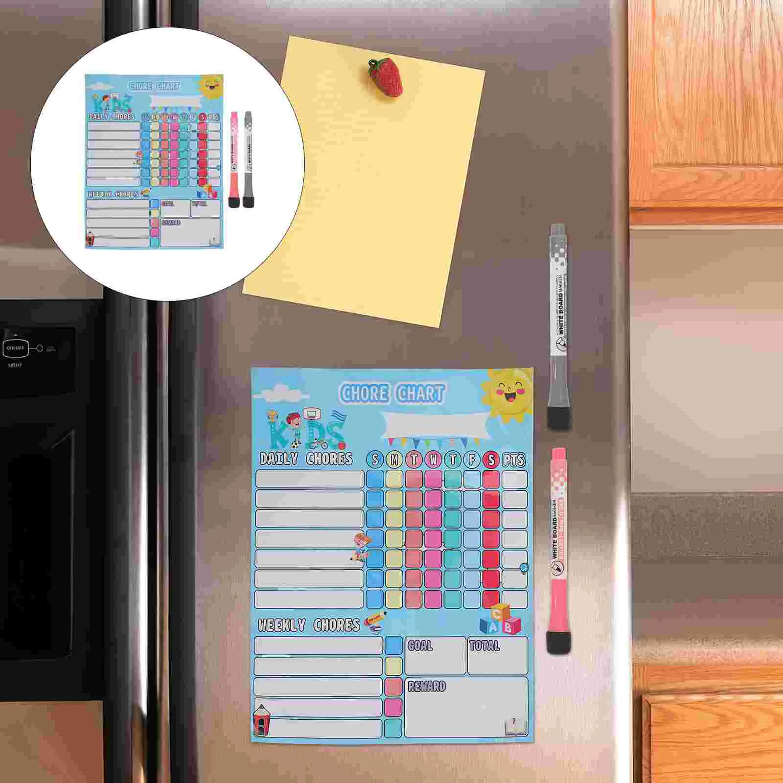 Household Chores Fridge Magnet Cartoon Reward Chart Children Accessory Calendars Refrigerator Kids The Pet Behavior Supply