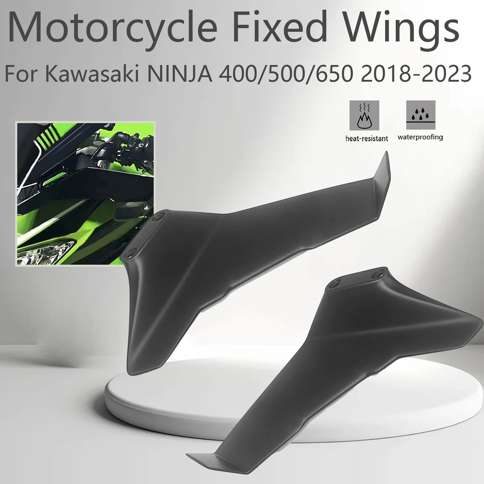 Motorcycles Accessories Winglet Aerodynamic Wing Kit Spoilers Fixed Wings For Kawasaki NINJA 400/500/650 2018-2023 ZX-4RR/6R/25R