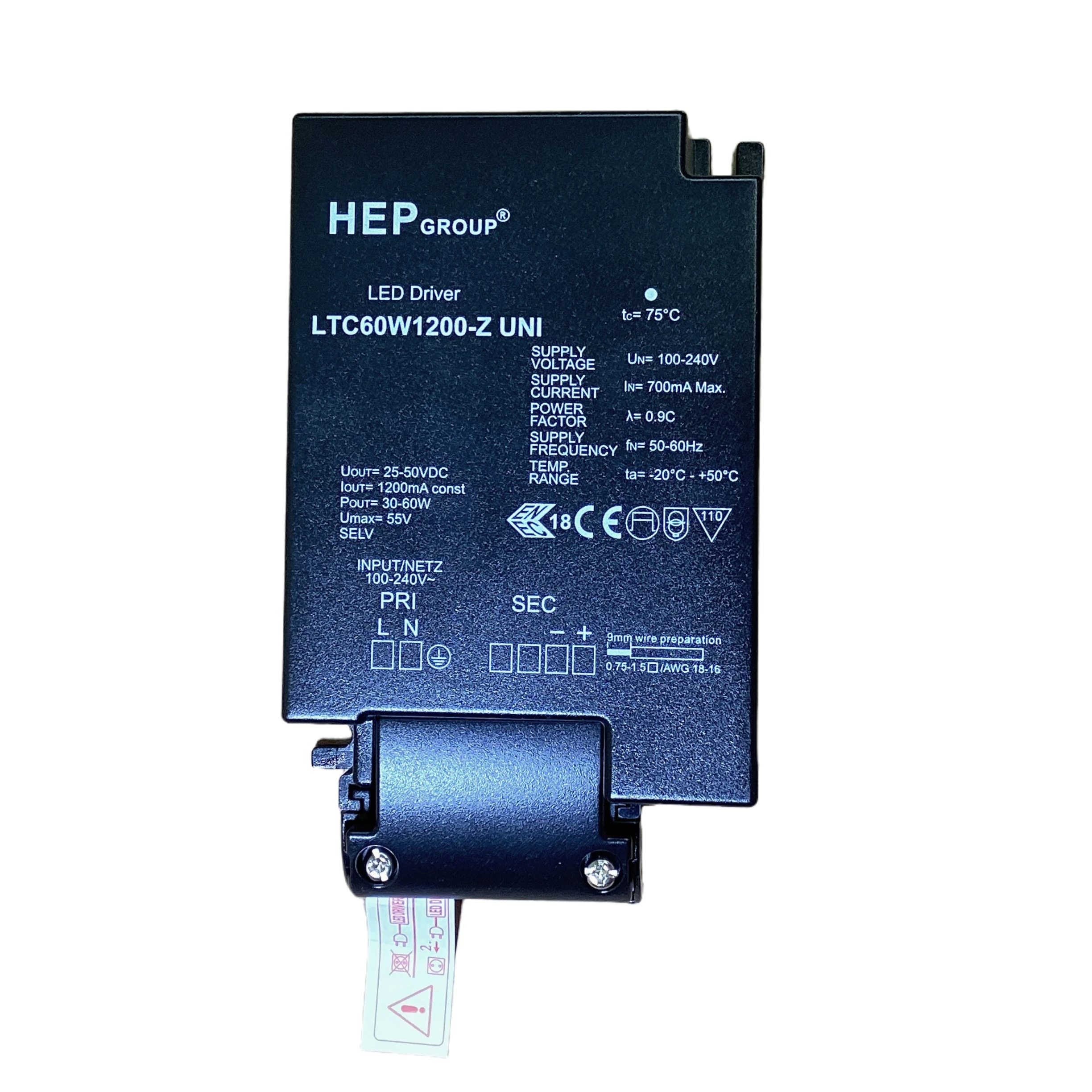 

HEP светодиодный драйвер постоянного тока 350 мА 1-3 Вт LSVC3A-Z UNI 1.2WX1-2