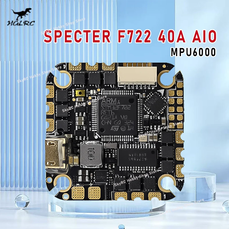 HGLRC SPECTER F722 40A AIO FC 4-6S, MPU6000 4in1 ESC 25.5x25.5mm, 2-4 Inch RC FPV Freestyle Power Accessory