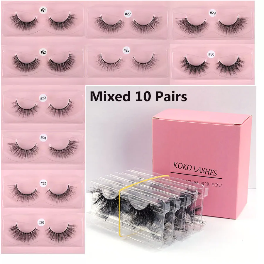 

Mixed 10/20/30/50 pcs 3d Faux Eyelashes Mink Lashes Natural Eyelashes In Bulk Wholesale False Eyelashes Makeup Long faux cils