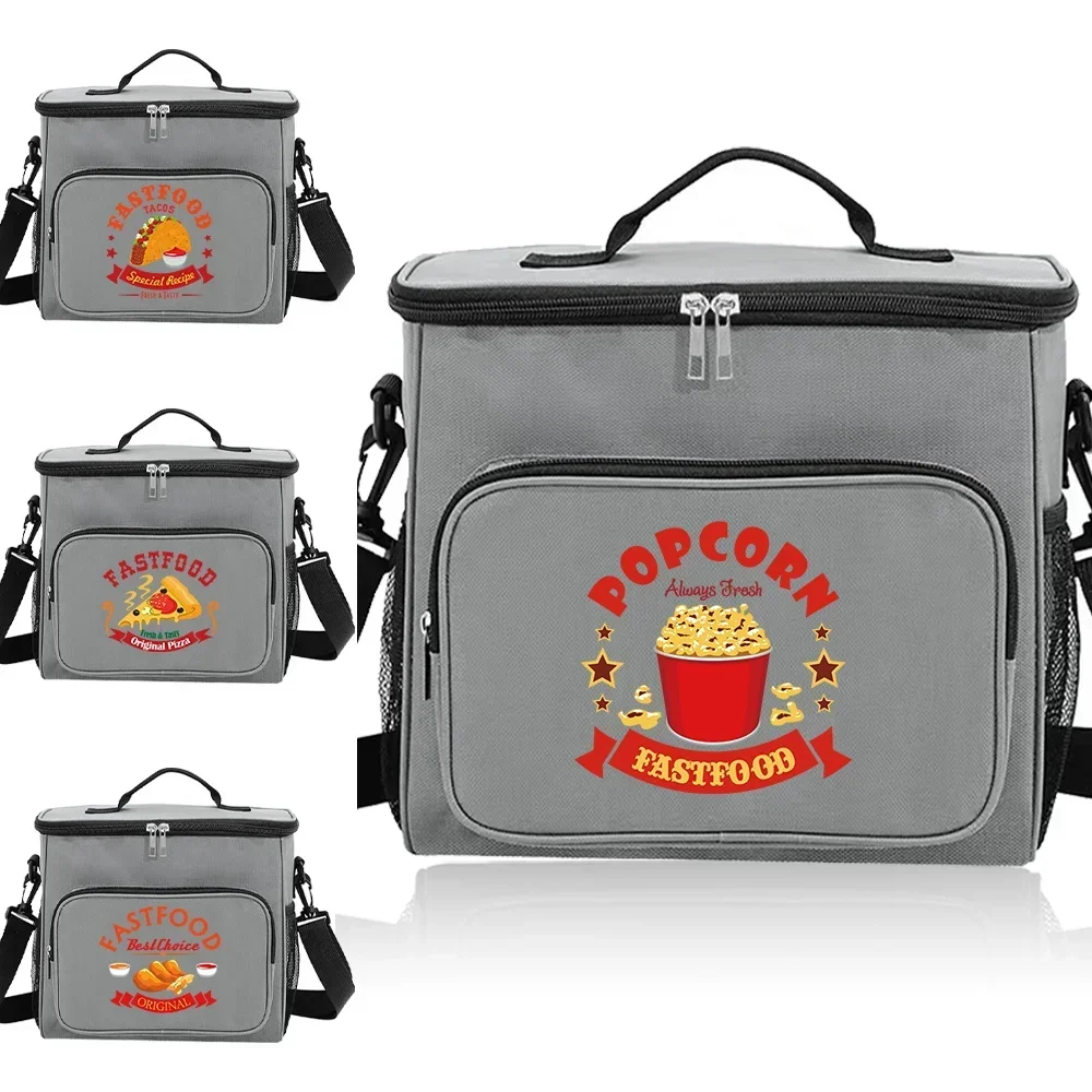 Food Storage Bag Lunch Organizer Bag in Grey Color for Toddlers Cute and Easy-to-Clean Lunch Box 2026 Cute Food Printing Series