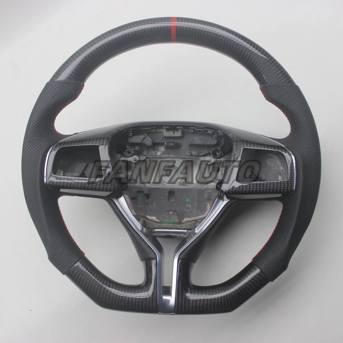Replacement D Shape Real Carbon Fiber Steering Wheel with Leather for Ghibli 2013-2022