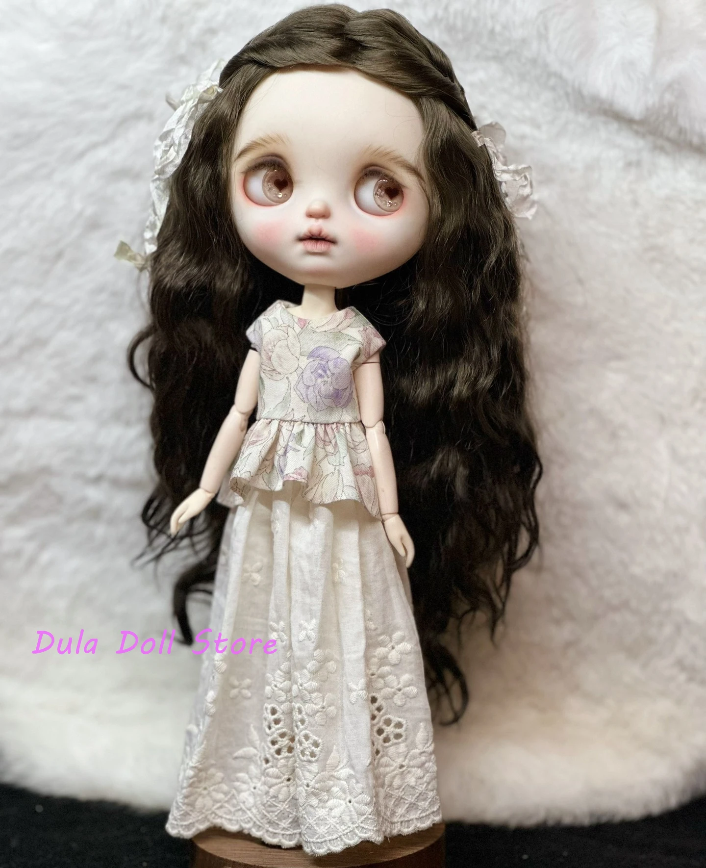 新しいデュラドール服ドレス多用途無地花柄シャツドレスセットブライスob24 ob22アゾンリカアイシージェリービー1/6ドールアクセサリー