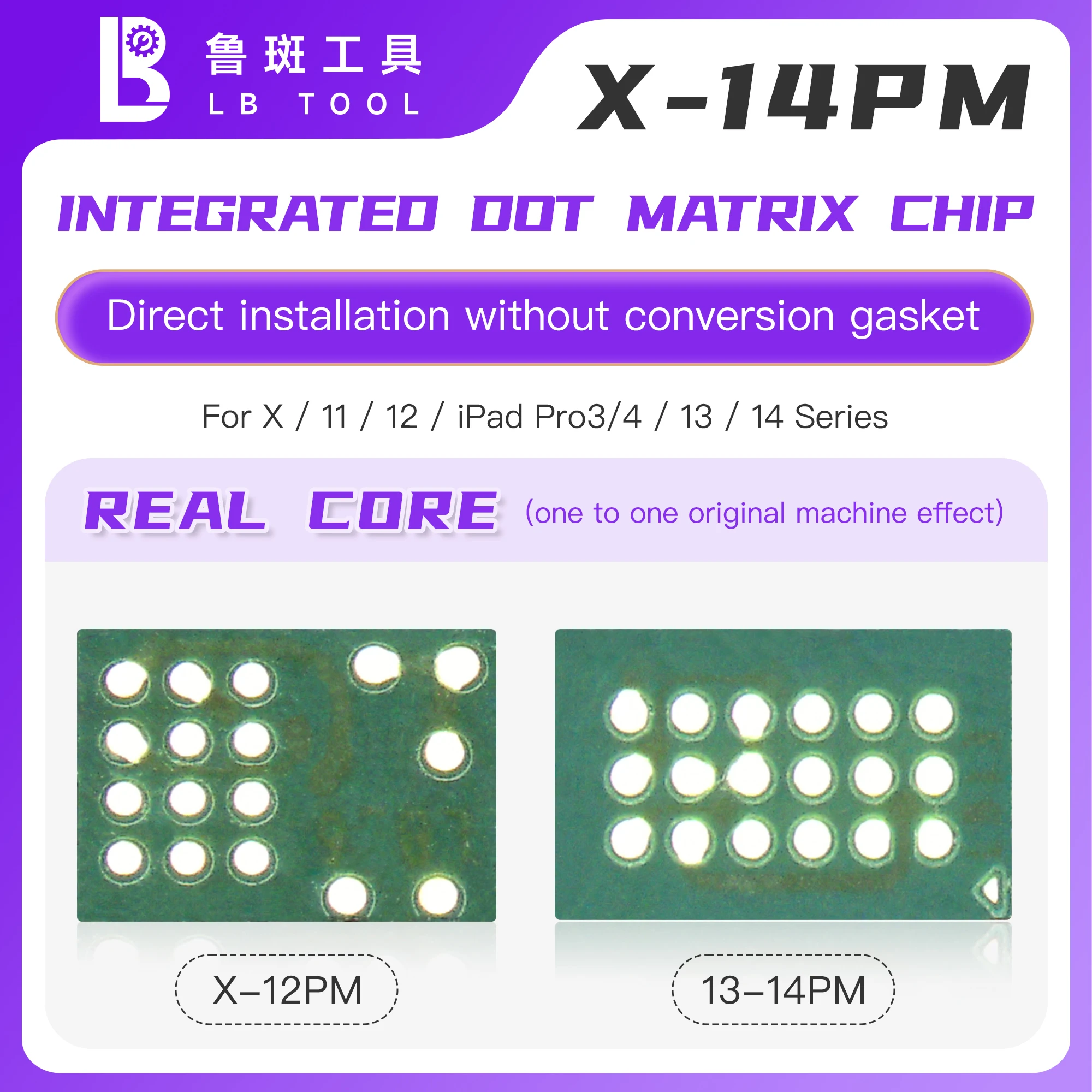 Luban Dot Matrix Projector IC X 12 13 14 15 Chip Cable For IPhone X-15Pro Max MINI  Universal Face ID IC Problem Repair Tool