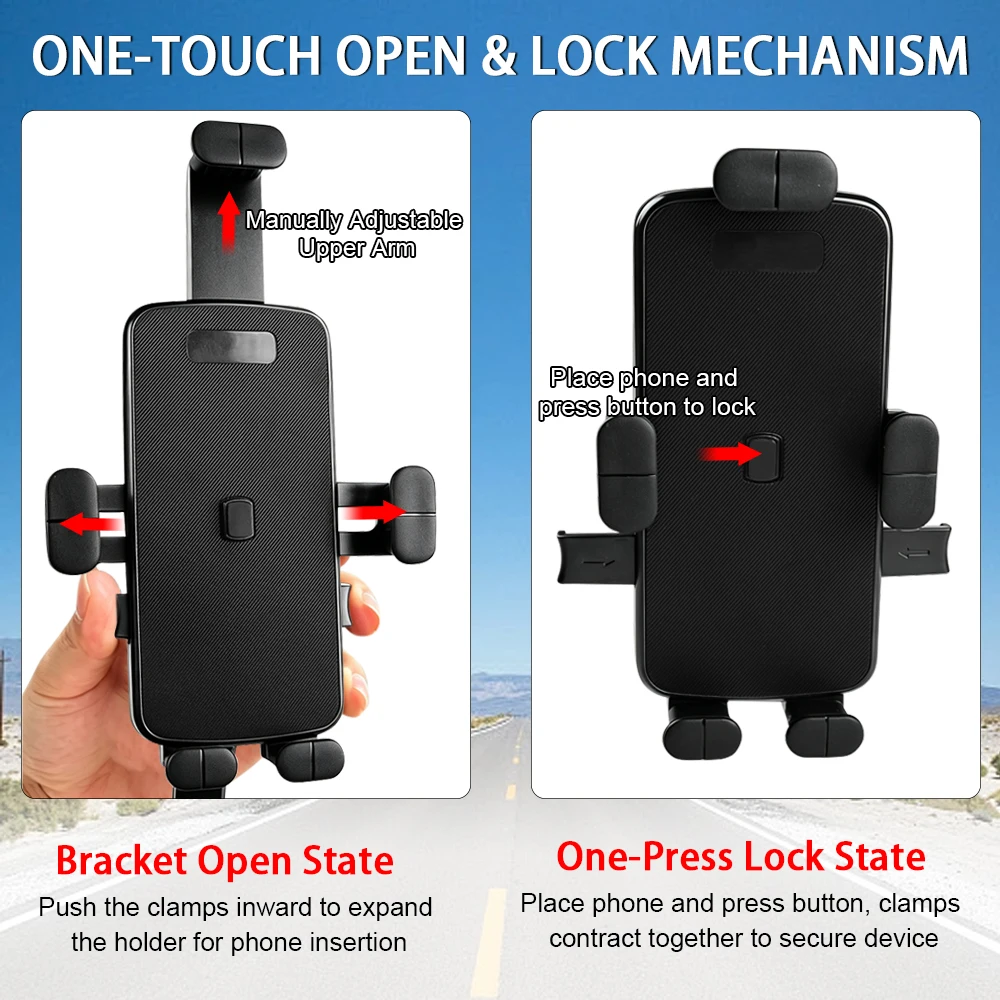 Universal Bicycle Motorcycle Phone Holder 360 Rotatable Handlebar Stand Bracket For iPhone Xiaomi MTB E Bike Non Slip Cycling