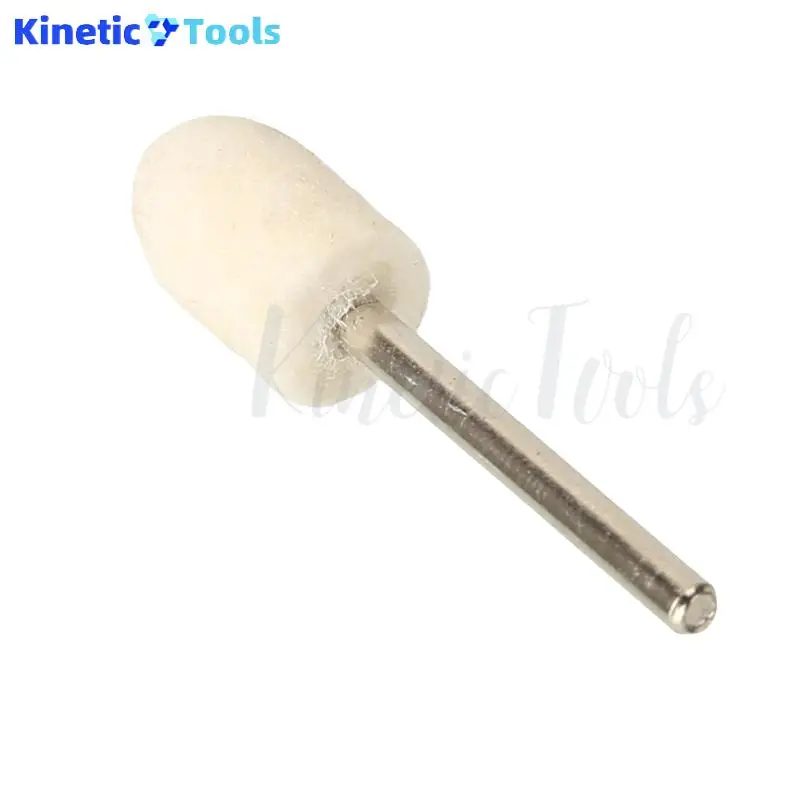 Roda Poles Wol Felt OD 10mm untuk Mesin Bor Dremel, Alat Putar, Shank 3mm