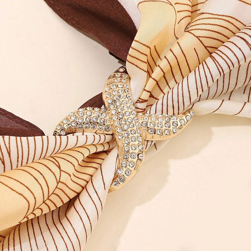 2025 NEW TOP Fashion Hot Drill 70CM  90CM 110CM Square Scarf Buckle Multi-functional Scarves Accessories Scarf Ring Wholesale