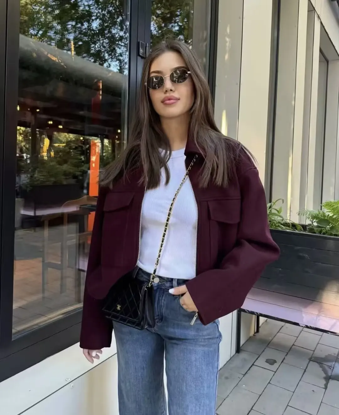 

Top 2024 Autumn/Winter New Product Women's Fashion Style Versatile Soft Wool V-neck Jacket Coat
