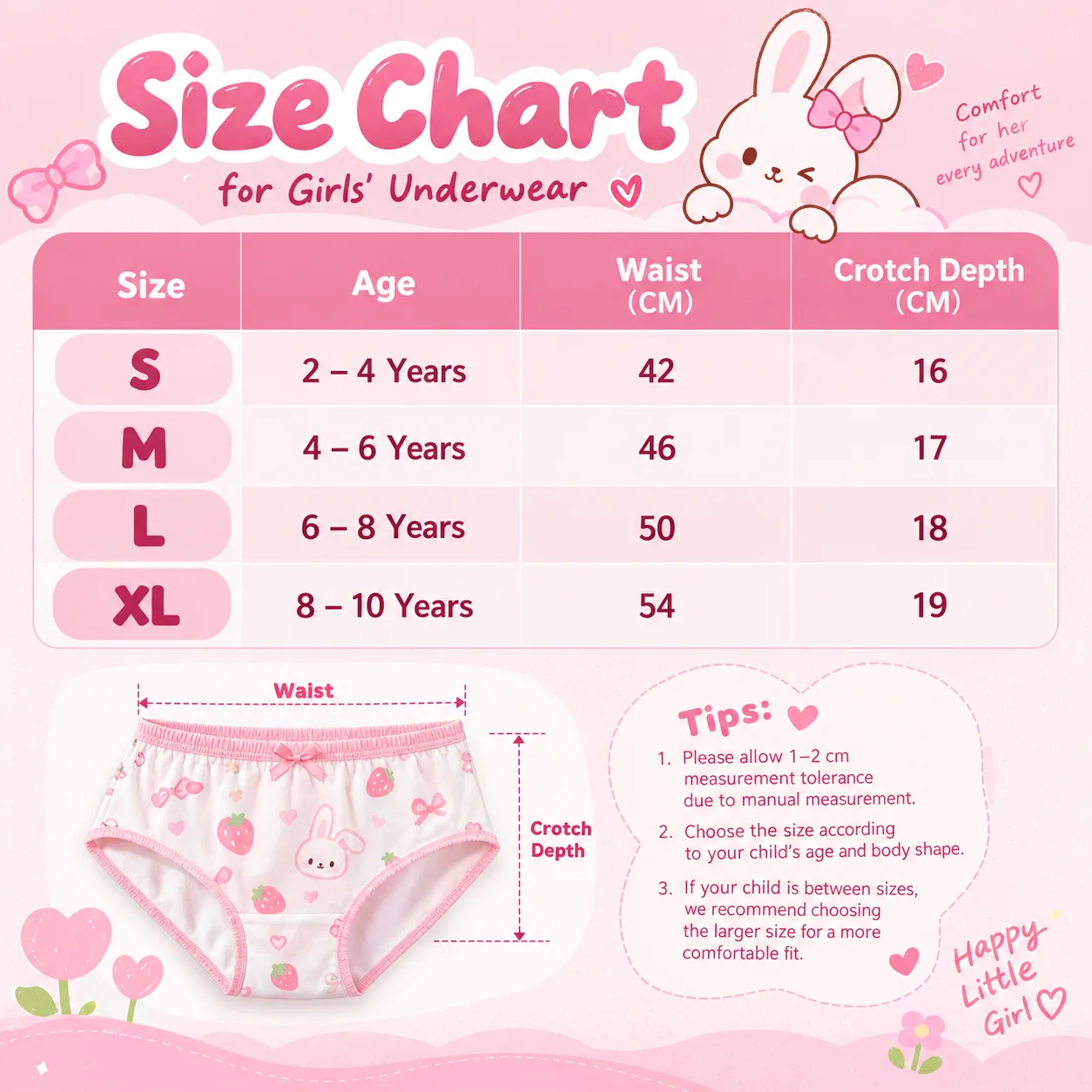 Children's Cotton Boxer Briefs 4 Pack Cute Cartoon Girls Panties Soft Washable Underwear 2-9T