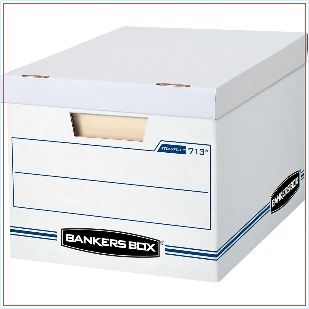 File Storage Boxes with Lids, 30 Pack, Letter/Legal Size, Reinforced Handles, Stackable