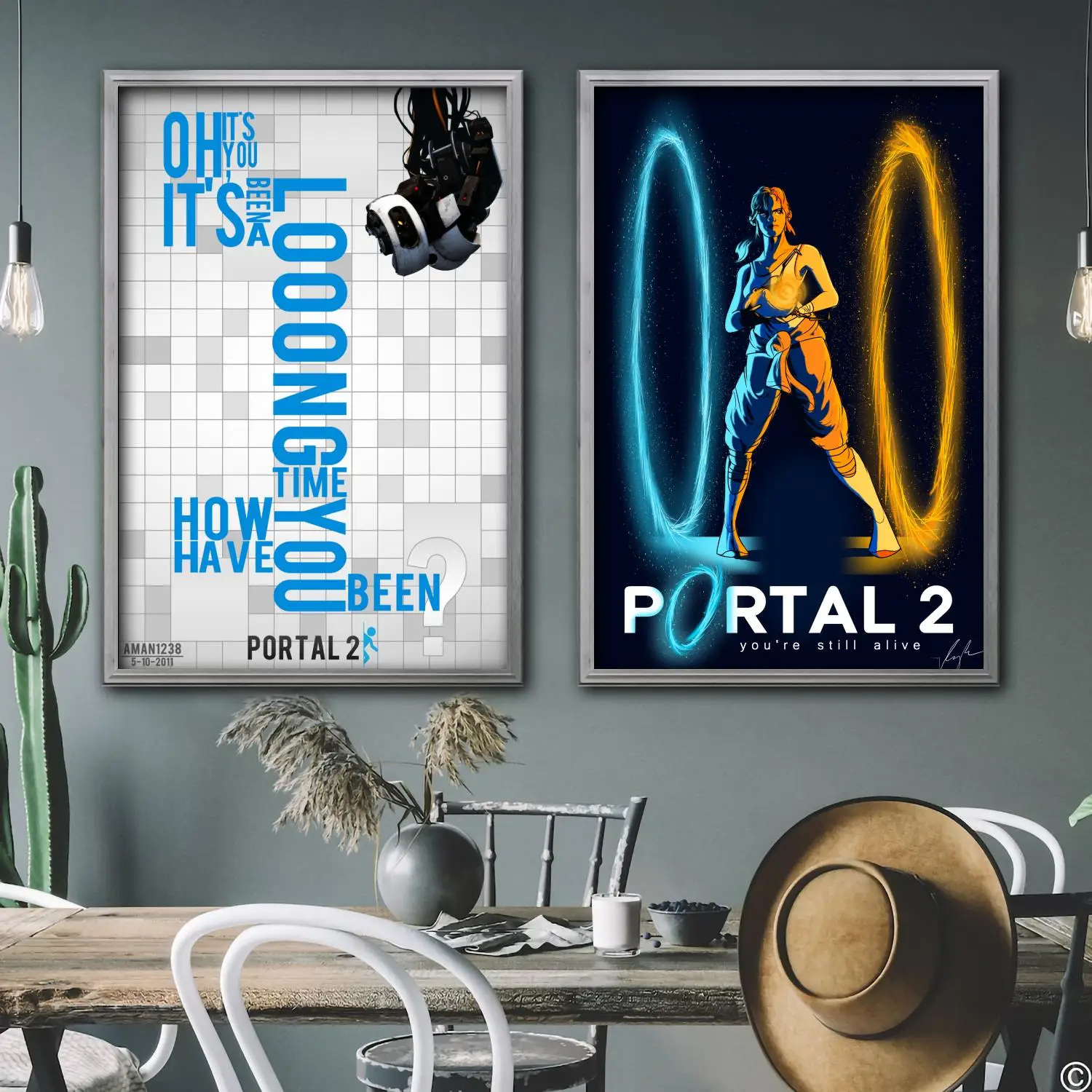 

portal video game Decorative Canvas Posters Room Bar Cafe Decor Gift Print Art Wall Paintings