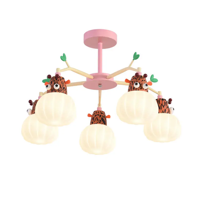 Modern LED Pendant Light Animal Cartoon Head Eye Protection Children's  Girls' Princess Room Bedroom  Home Decor Light Fixture