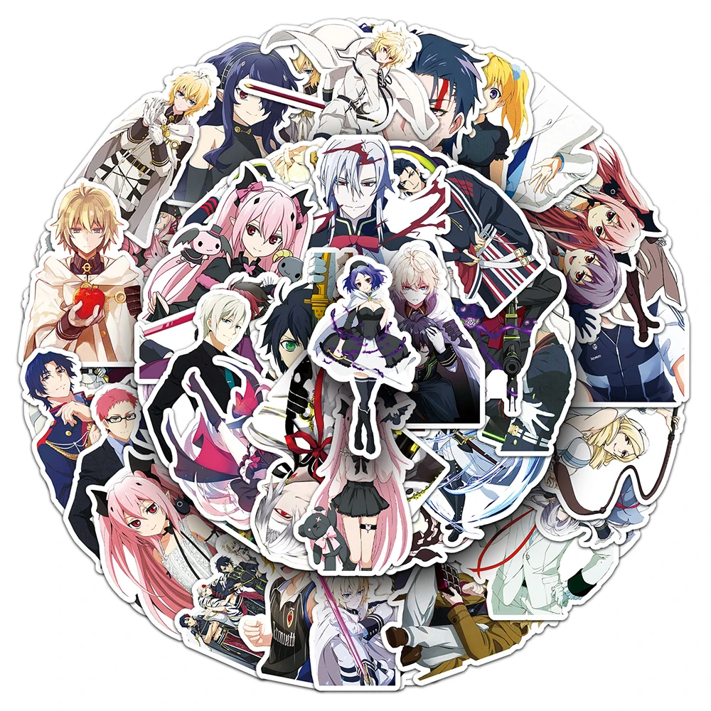 

10/30/50pcs Seraph of The End Anime Stickers Cute Shinoa Hiiragi Cartoon Decals Skateboard Suitcase Phone Graffiti Sticker Decor