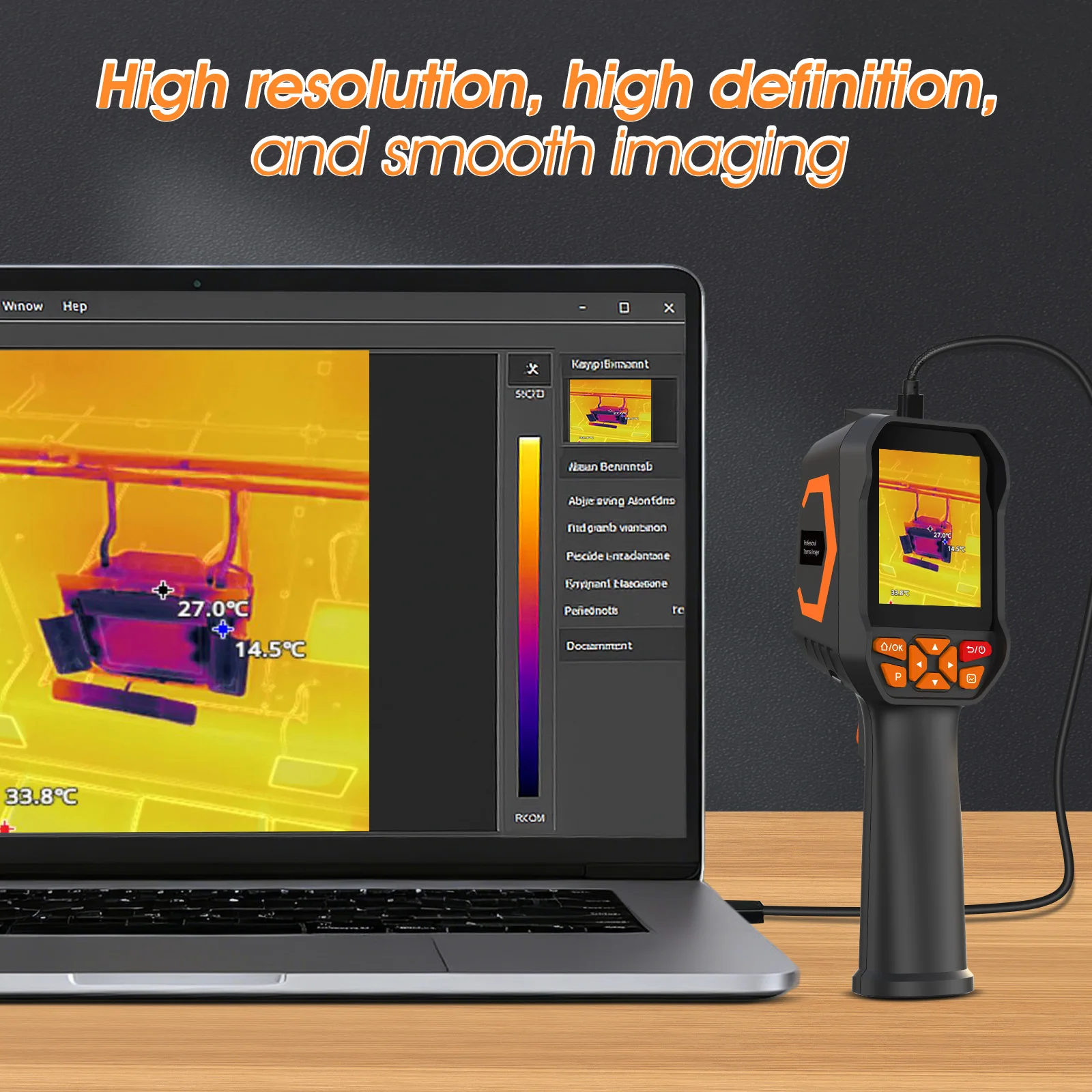 Handheld IR Thermal Imager HoldPeak DP15L 512x384 Super‑Resolution 25Hz 2.8