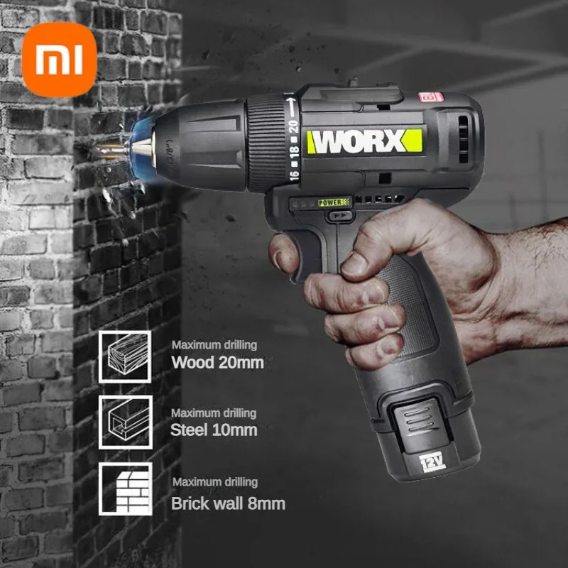 

Xiaomi New WORX WE210 Brushless Hand Electric Drill 12V Smart Cordless Electric Screwdriver Household Lithium Battery Drill Tool