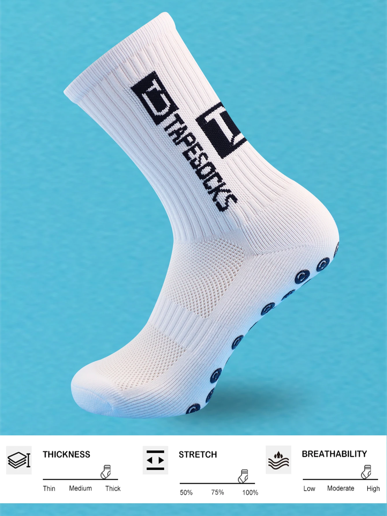 

4 Pairs Men's Soccer Socks with Grip, Non Slip Anti Slip Athletic Socks with Cushion Pads for Football/Basketball sport socks