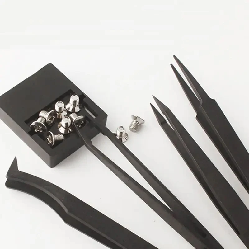 Precision Carbon Fiber Tweezers Watch And Phone Repair Tools Black Anti-static Plastic Tweezers Electronic Phone Repair image 6