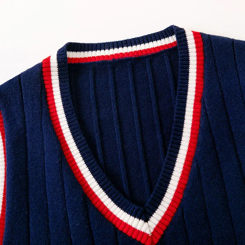 Factory direct sales 2024 new autumn and winter European and American boys' baby vest children's pullover knitted sweater vest