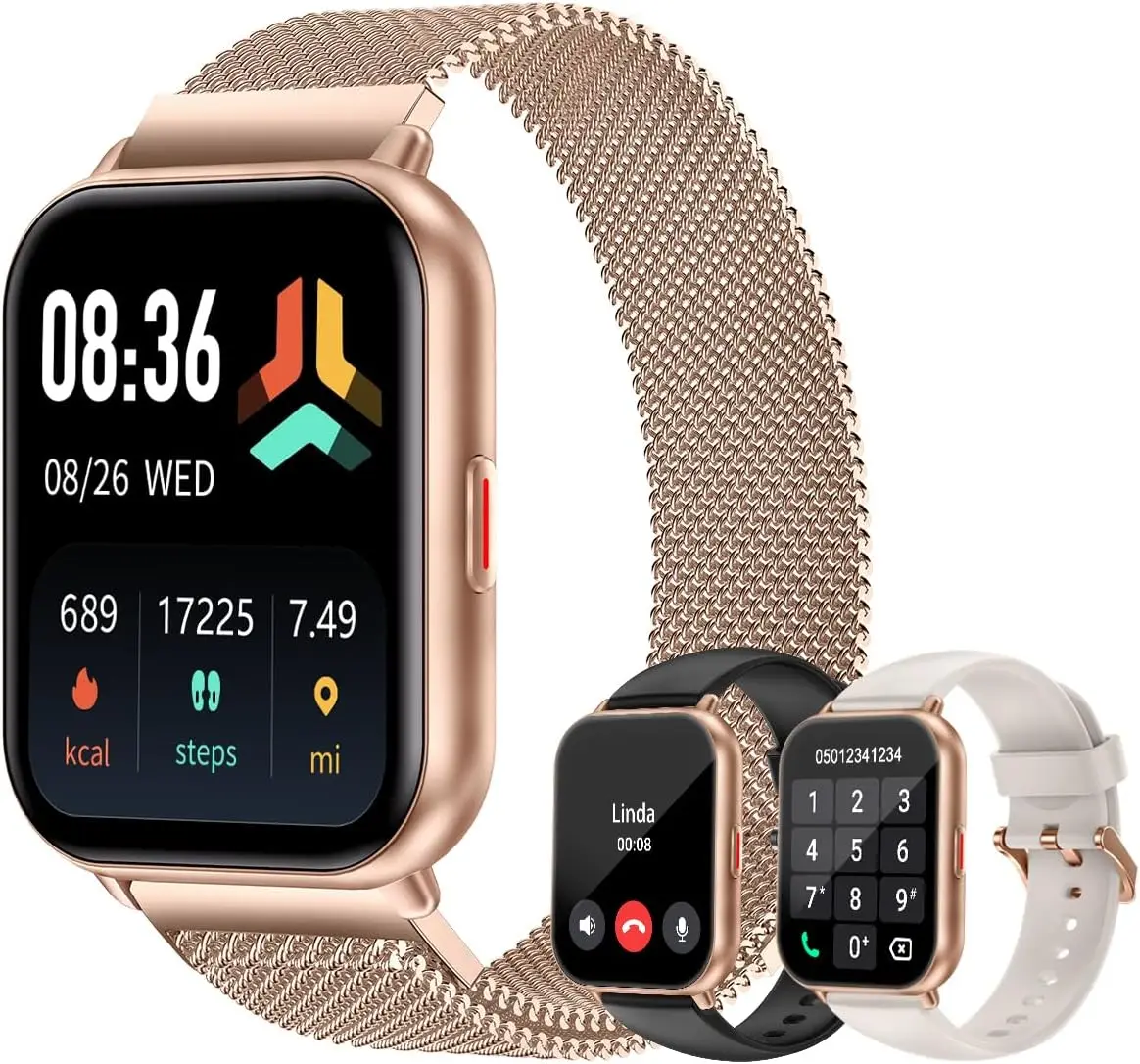

Smart Watch for Women Men with Heart Rate Monitor, Fitness Tracker, Waterproof Gold