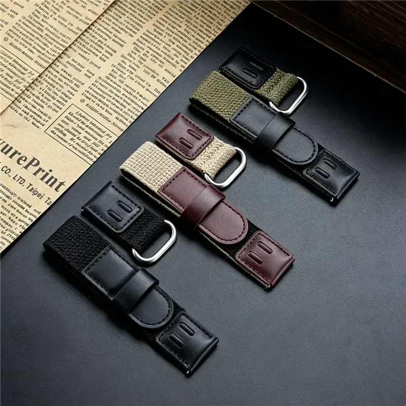 Hook and Loop Fastener Nylon Strap 19mm 20mm 22mm for Casio Forester Watchband Men Army Genuine Leather Universal Watch Bracelet