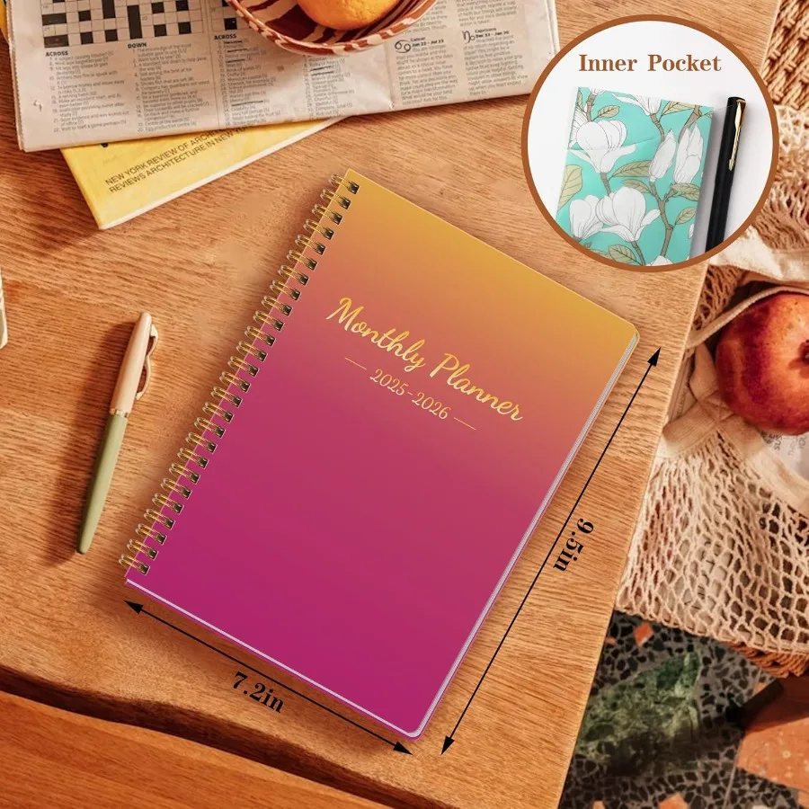 สมุดวางแผนรายเดือน 20252026 ปฏิทิน 24 เดือน มกราคม 2025-ธันวาคม 2026 สมุดวางแผนรายเดือน 20252026 พร้อมปกกันน้ำแบบคู่